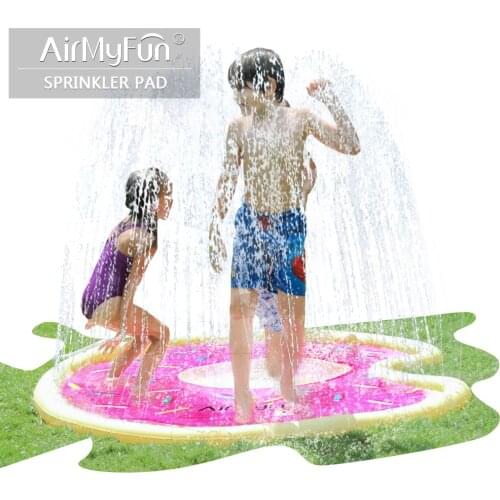 AirMyFun Donuts Sprinkle & Splash Play Mat, Fun Outdoor Party Sprinkler Toy for Kids, Splash Pad Sprinkler for Toddlers Playing