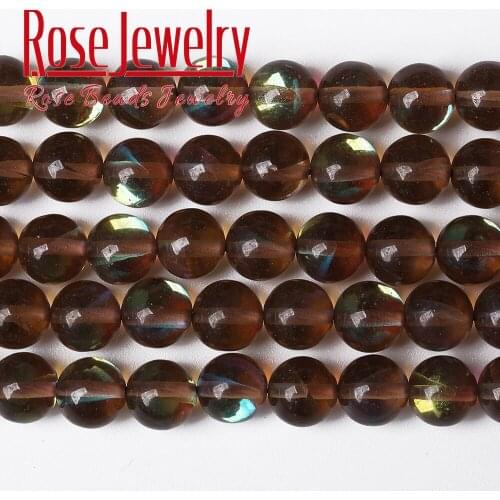 A+ Coffee Austria Crystal Beads For Jewerly Making 6 8 10 12mm Synthesis Moonstone Round Beads Diy Bracelet Perles Wholesale