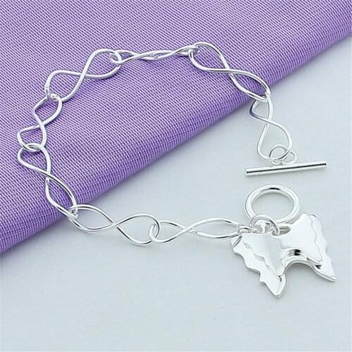 High Quality 925 Silver TO Twist Figure 8 Shape Butterfly Pendant Bracelet For Men & Women Fashion Jewelry WeddingAnnivesaryGift