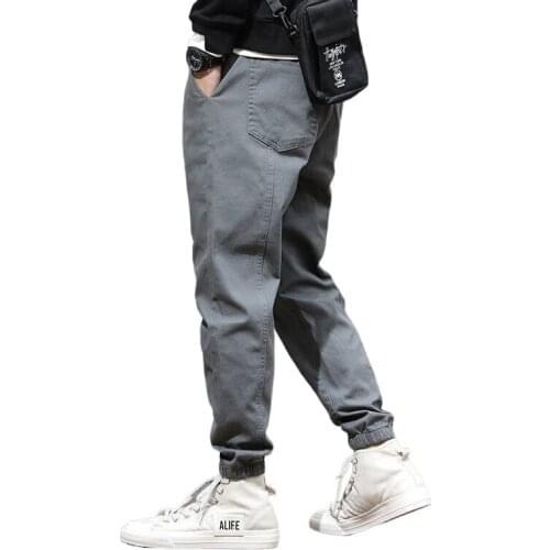 Casual pants mens summer overalls fashion brand loose legged pants Korean fashion Harem Pants mens legged pants mens