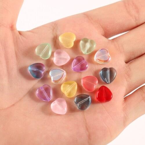 20/40/60pcs Czech Crystal Bead Crystal Colorful Glass Heart Shape Beads For Jewelry Making Necklace Earrings Best Quality 10mm