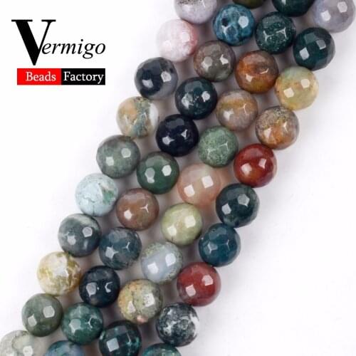 Natural Stone Faceted India Agates Onyx Beads For Jewelry Making Loose Beads 4 6 8 10 12MM Pick Size Diy Bracelet Necklace 15"
