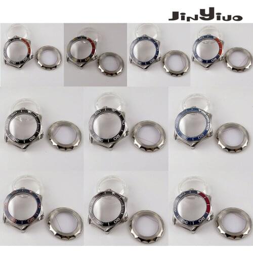 41mm Sapphire Glass Rotating Ceramic insert Bezel Watch Case Solid/seeing case Back fit for NH35 Nh36 miyota 8215 Movement