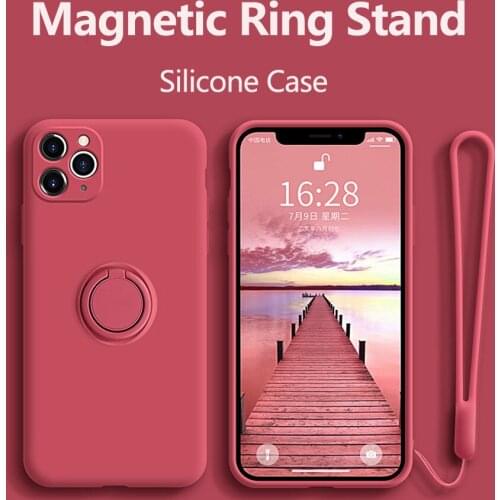 Case For iPhone 11 Case Silicone With Ring Holder Cover For iPhone 11 12 Pro Max XR Mini X XS Max 7 8 Plus SE 2020 Case Cover