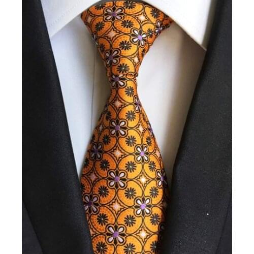 SKng New Arrival Paisley Ties For Men Gold Black 100% Silk Necktie Fashion Jacquard Woven Classic Mens Tie Brand Ties Gravatas