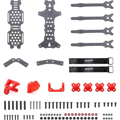GEP-LC7HD 7 Inch Carbon fiber Frame Arm Bottom/Top plate Screws Repair Parts For GEPRC Crocodile7 HD Quadcopter