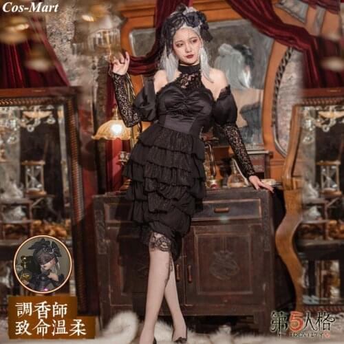 Hot Game Identity V Vera Nair Cosplay Costume Fashion Elegant Black Formal Dress Female Halloween Party Role Play Clothing S-XL