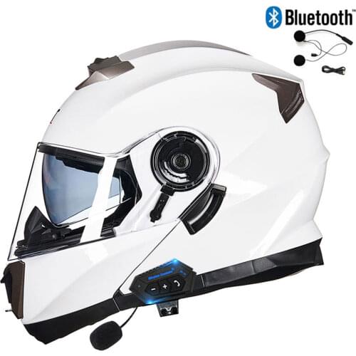 GXT Flip Up Motorcycle Bluetooth Helmet DOT Approved Dual Lens Motorbiker Motocross Helmet Men Casco Moto Capacete Casque M-2XL