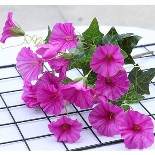 Artificial Flowers Fake Morning Glory Silk Cloth Vibrantly Symbol For Vine Garden Home Decoration Accessories