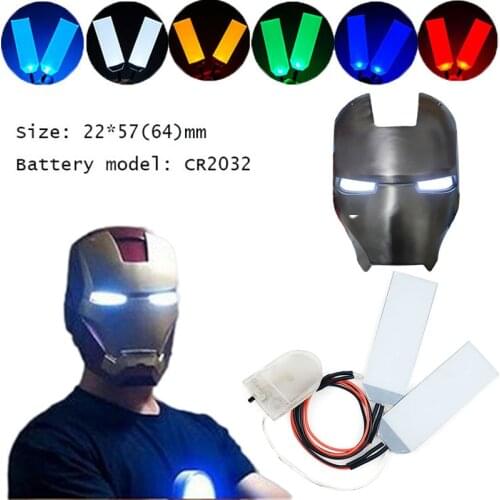 Halloween Mask DIY LED Light Eyes Kits FOR 1:1Tony Stark Helmet Eyes Light White Cosplay Masks Accessories CR2032 Hard 22X57MM