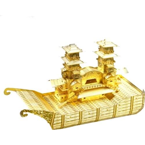 Microworld 3D metal puzzle Yangzhou Pleasure Boat Model DIY Laser Cut Jigsaw Model gift For Adult Educational Toys Desktop decor