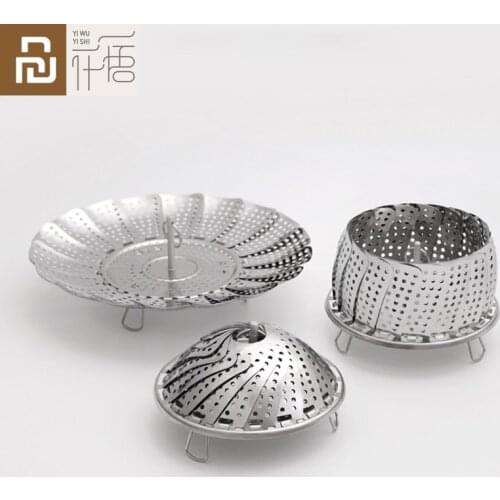 Youpin YWYS Stainless Steel Multifunction Foldable Steam Rack Compote Drain Basket Scalable Design for Kitchen Tools