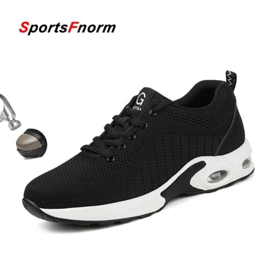 Air cushion Men Work Safety Boots Plus Size Outdoor Tennis Breathable Protective Puncture-proof Safety Shoes Men sneakers 2020