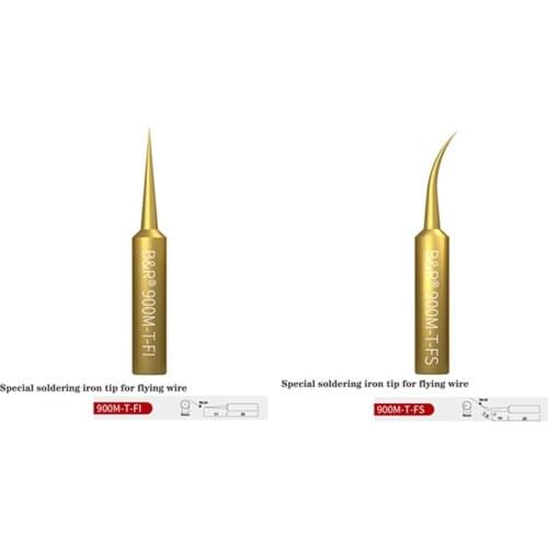 B&R 900M series pure copper pointed curved knife-shaped soldering iron tip is suitable for various soldering station handles