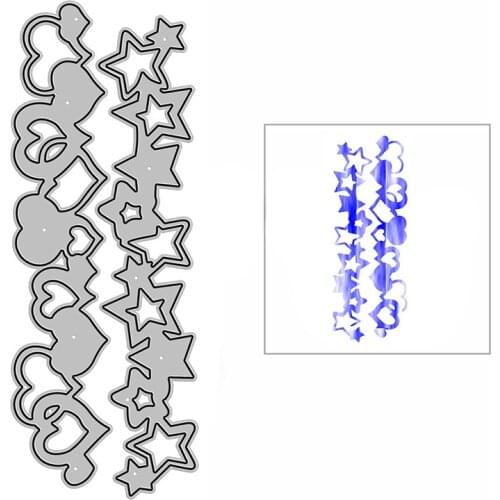 New Star Heart Border Craft Embossing Mold 2021 Metal Cutting Dies for DIY Decor Scrapbooking Album and Card Making No Stamp Set
