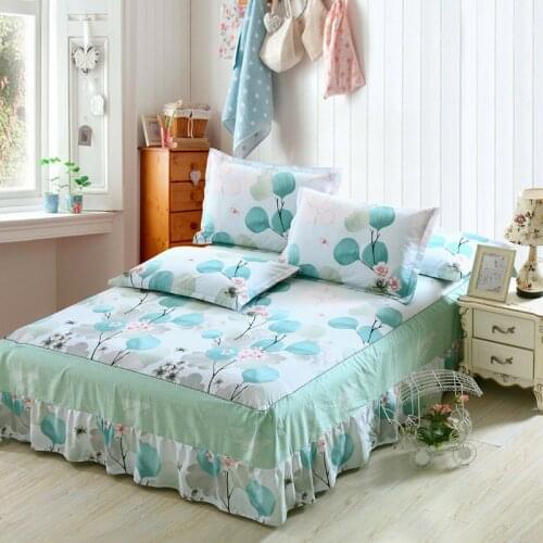 New butterfly love flowers print bedspread 100% cotton bed skirt bed flat fitted sheet bedding bed sets full queen king size
