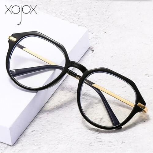 XojoX Vintage Glasses Frame for Women Men Anti-Blue Light Computer Spectacle Fashion Polygon Optical Eyeglasses
