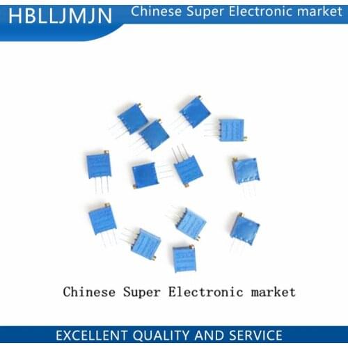 100PCS 3296W 3296 50 100 200 500 ohm 1K 2K 5K 10K 20K 50K 100K 200K 500K 1M ohm 103 100R 200R 500R Trimpot Trimmer Potentiometer