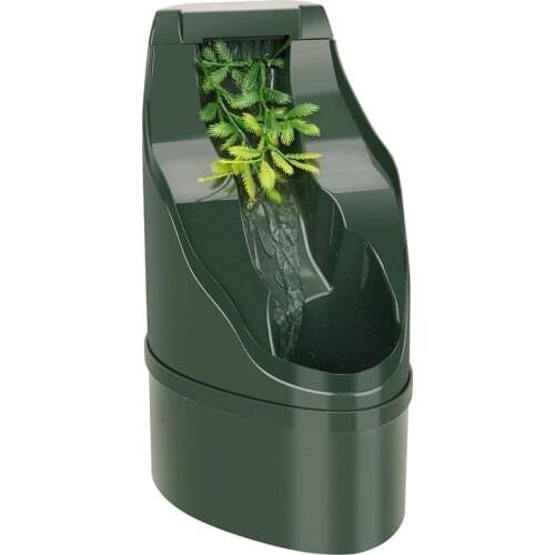 Reptile Drinker-Snake Drinking Water Dripping Bowl Fountain Dish-Gl Container and Water Tank Accessories-US Plug