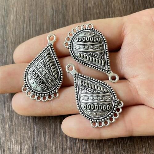 10pcs zinc alloy drop-shaped sweater chain pendant buckle DIY production boutique jewelry connector wholesale metal accessories