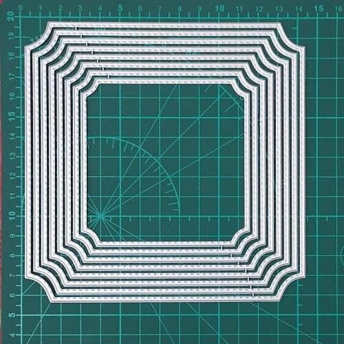 Frames Square Card Curves Edge Making Scrapbooking Dies Metal Crafts Layering Metal Cutting Dies Greeting Card Handmade New 2020