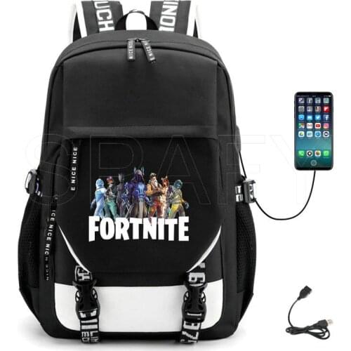Usb Charging FORTNITE Backpack For Boys And Girls High-capacity Student Backpack Children Anime Cartoon Package Birthday Gift