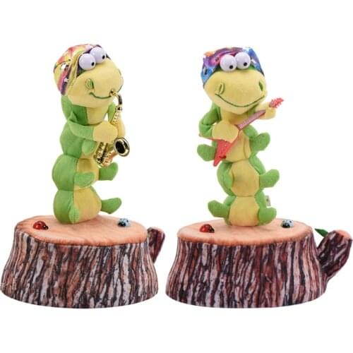 Saxophone Dancing Singing Carpenterworm Soft Stuffed Insect Plush Toys Funny Gif Y4UD