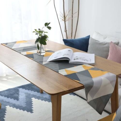 Waterproof Geometric Tablecloth Flag Table Runner Shoes Cabinet Cover Cloth European Linen Bed Runner Simple Color Table Cloth