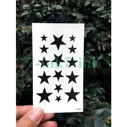 Waterproof Temporary Tattoo Sticker black Pentagram star tattoo flash tatoo fake Water Transfer tatto for Woman Man
