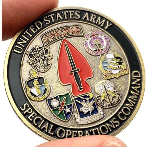 U.S.Army Airborne Coin Sine Pari Special Operations Cpmmand Challenge Coins Collection Memorial Souvenirs Collectibles gifts