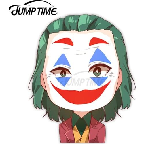 Jump Time 13 x 9.8cm Vinyl Peeker Car Stickers Joker Life Is a Comedy Anime Avatar Car Decals Camper Waterproof Car Accessories