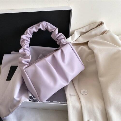 Female 2020 Summer Cloud Tote Bag Yellow Soft Leather Bow Tie Shoulder Bag Crossbody Bag Fold Handbag Women Single Bag Purse
