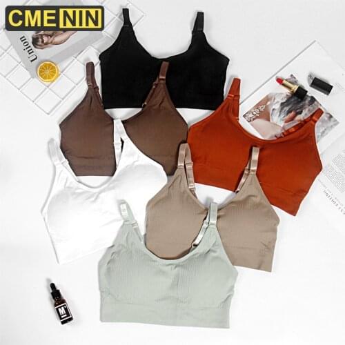 CMENIN Belly Nylon Women Underwear Lingerie Bra Striped Elastic Without Buckle Chest Bustier Crop Top With Cups Hot Sale B0082