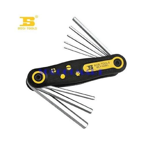 1.5mm-8mm Nonslip Grip Foldable 8 in 1 Hex Key Wrench Hand Tool Set