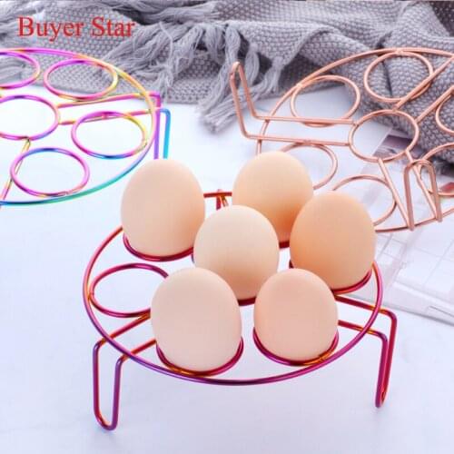 1PC Stainless steel Gold Round Egg Steamer Rack Cooking Dumpling Shelf Kitchen Utensil Multi-Purpose Pot Steaming Tray Stander