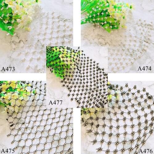 1Yard Rhinestone Mesh Garment Accessories Sew on Rhinestone Trim Mesh Fashion A473-477