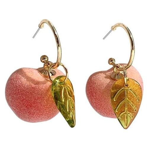 10 pair/ lot fashion jewelry plastic resin peach earrings