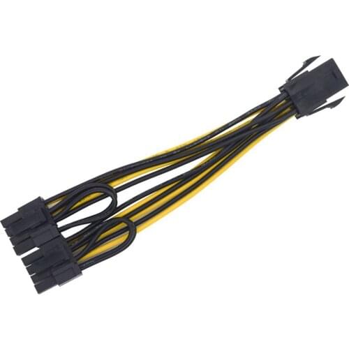 100PC 6-pin PCI Express zu 2 x PCIe 8 (6 + 2) pin Motherboard Graphics Grafikkarte PCI-e GPU Power Kabel 6 zoll VGA Splitter