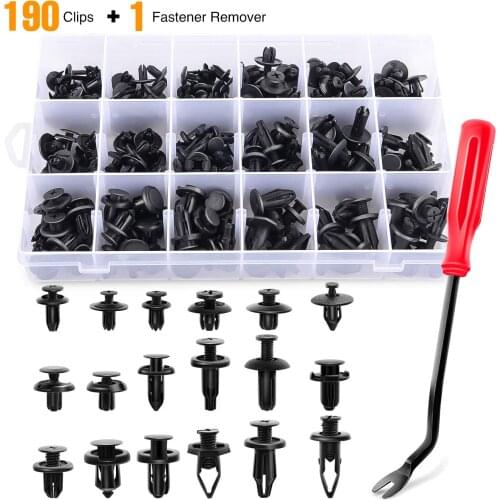 191pcs Universal Mixed Car Bumper Sheet Plate Trunk Bolt-on Rivets For ALL Auto Plastic Fastener Clips