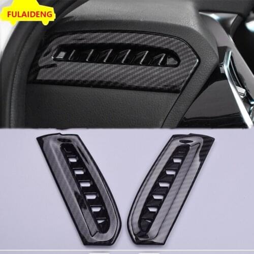 2pcs For Toyota Camry 2018-2020 Matte ABS Carbon Fiber Upper Side Air Vent Outlet Cover Trim Car Styling Accessories