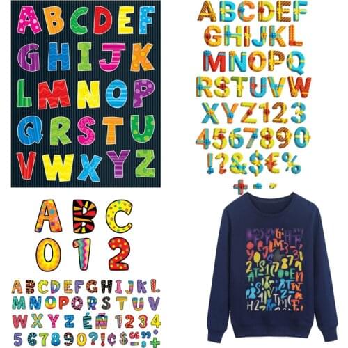 26 Alphabet Letter Patches Thermal Stickers on Clothes Fabric Iron-on Transfers for Clothing Thermoadhesive Patch Diy Applique