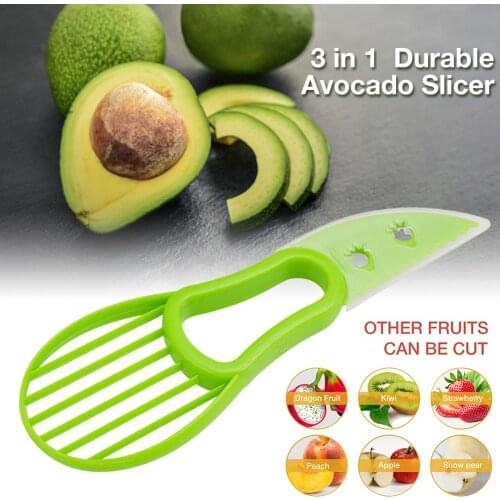 3-in-1 Creative Avocado Cutter Peel Pulp Separator Kitchen Vegetable Tool Slicer Avocado Knife For Cutting Avocado