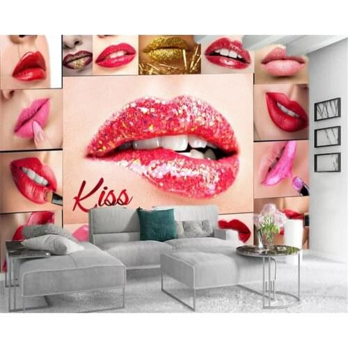 3d Wallpaper Living Room All kinds of Sexy Lipsticks Decorate the Walls of Cosmetics Stores HD Decorative Beautiful Wallpaper