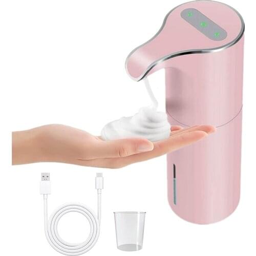 450Ml Automatic Soap Dispenser Touchless Foaming Soap Dispenser Rechargeable Waterproof Foam Soap Pump Dispenser