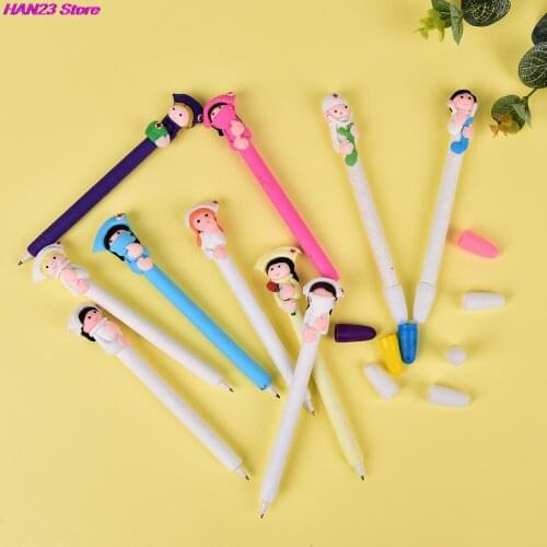 5pcs cute Creative Stationery Wholesale Doctor Nurse Polymer Caly Word Ball Pens Style Random Send