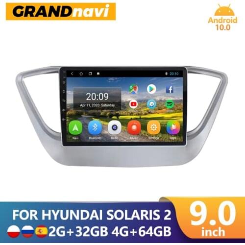 GRANDnavi Android For Hyundai Solaris 2 Verna 2017 2018 Car Radio GPS Car Multimedia Video Player 2din GPS Navigation RDS Wifi