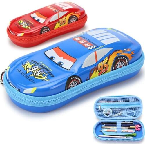 Cute PU School Pencil Case Kawaii Cartoon Car Penalty Pencilcase Large Kids Boys Girls Gifts Pen Bag Zipper Waterproof Pouch Box