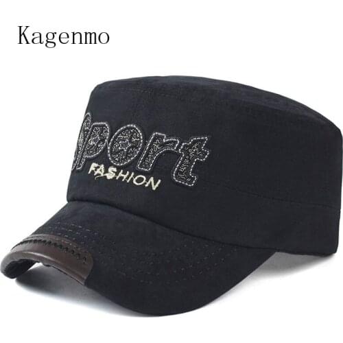 Kagenmo cheap cotton military hat wholesale fashion leisure army hats shade adjustable sun cap male female thin