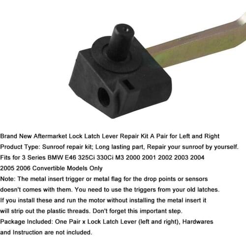 Top Lock Latch Lever Repair Set Replacement for BMW E46 2000-2006,Easy to Install