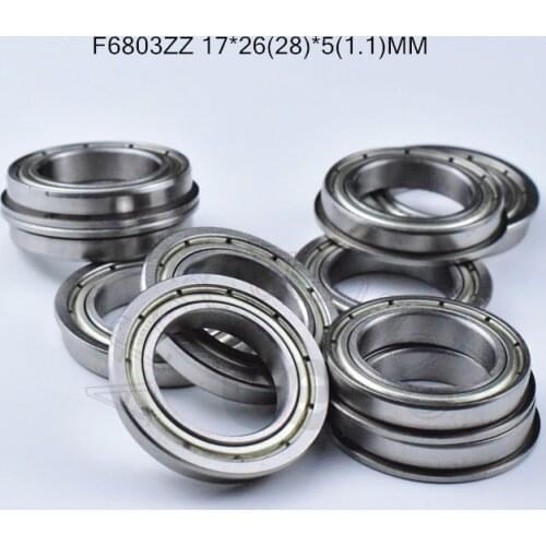 F6803zz 17*26(28)*5(1.1)MM 10pieces 6803 Flange bearing metal sealed ABEC-5 chrome steel miniature bearings